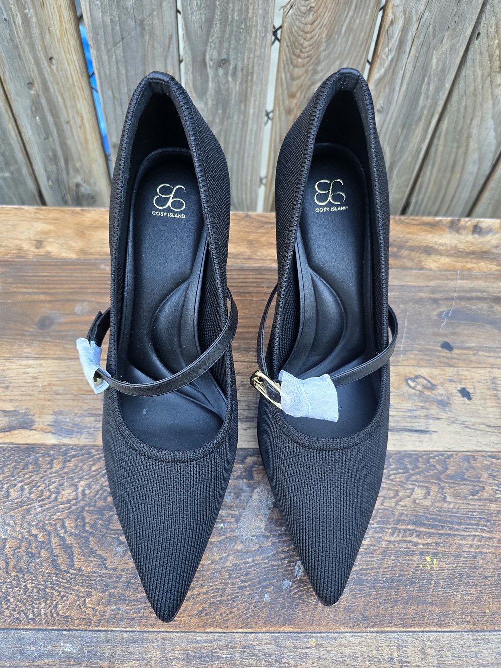 Cozy Island Comfy Black Pointed Toe Heels Shoes Size 9.5 - Picture 4 of 13